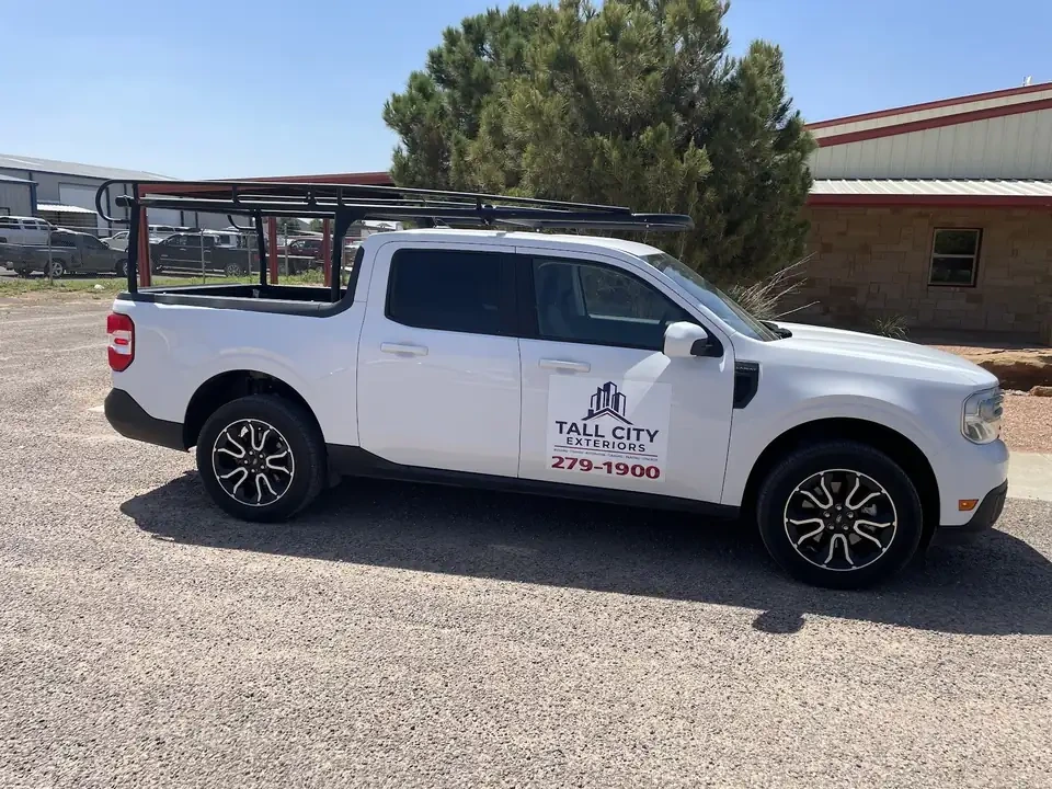 Tall City Exteriors work truck at our Midland, TX office