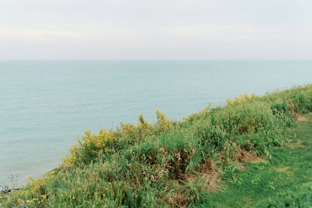 Lake Michigan view from the bluff at Shoreacres Country Club