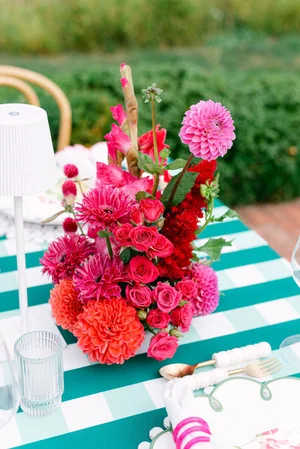 Shoreacres tent reception with white florals and taper candles, planned by Michigan Avenue Events